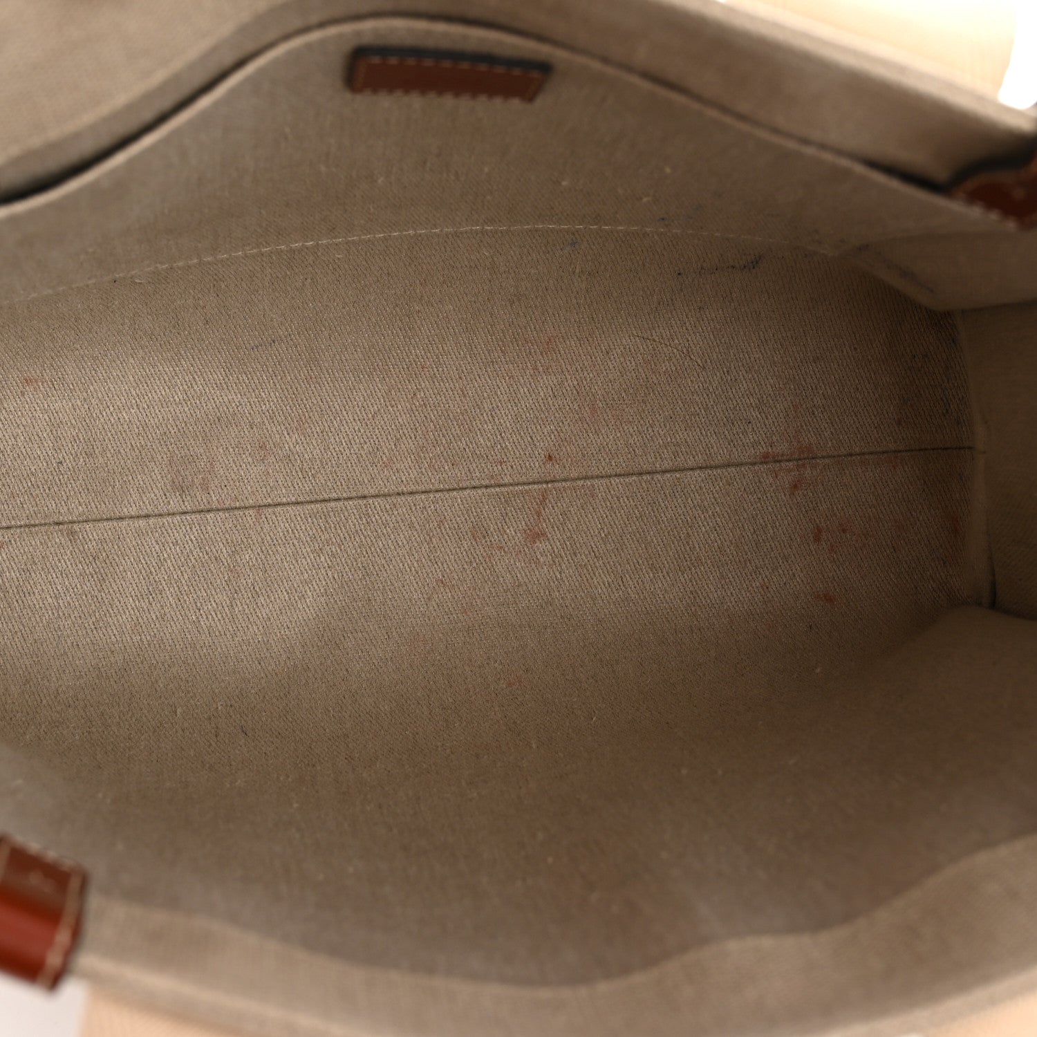 Chloe Linen Calfskin Medium Woody Ribbon Tote White Brown 5 of 14