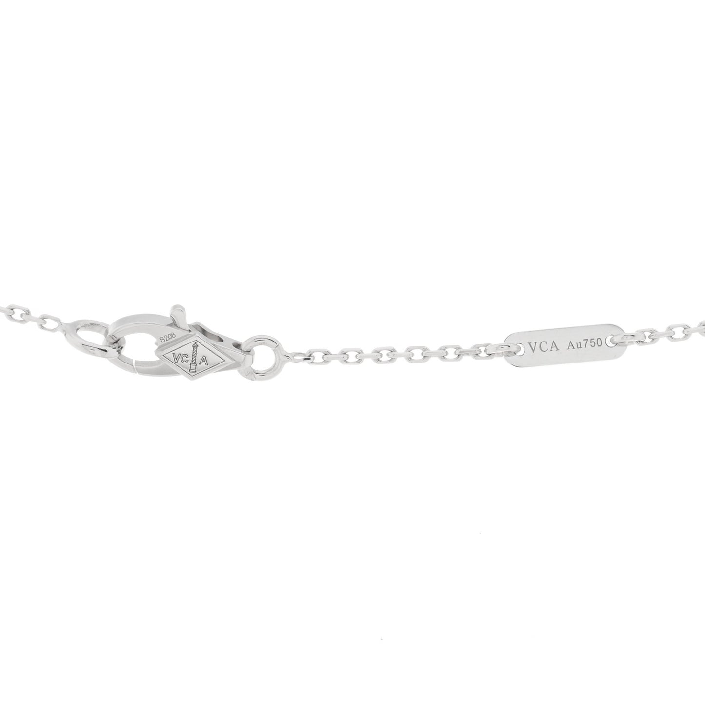 18K White Gold Diamond Sweet Alhambra Pendant Necklace