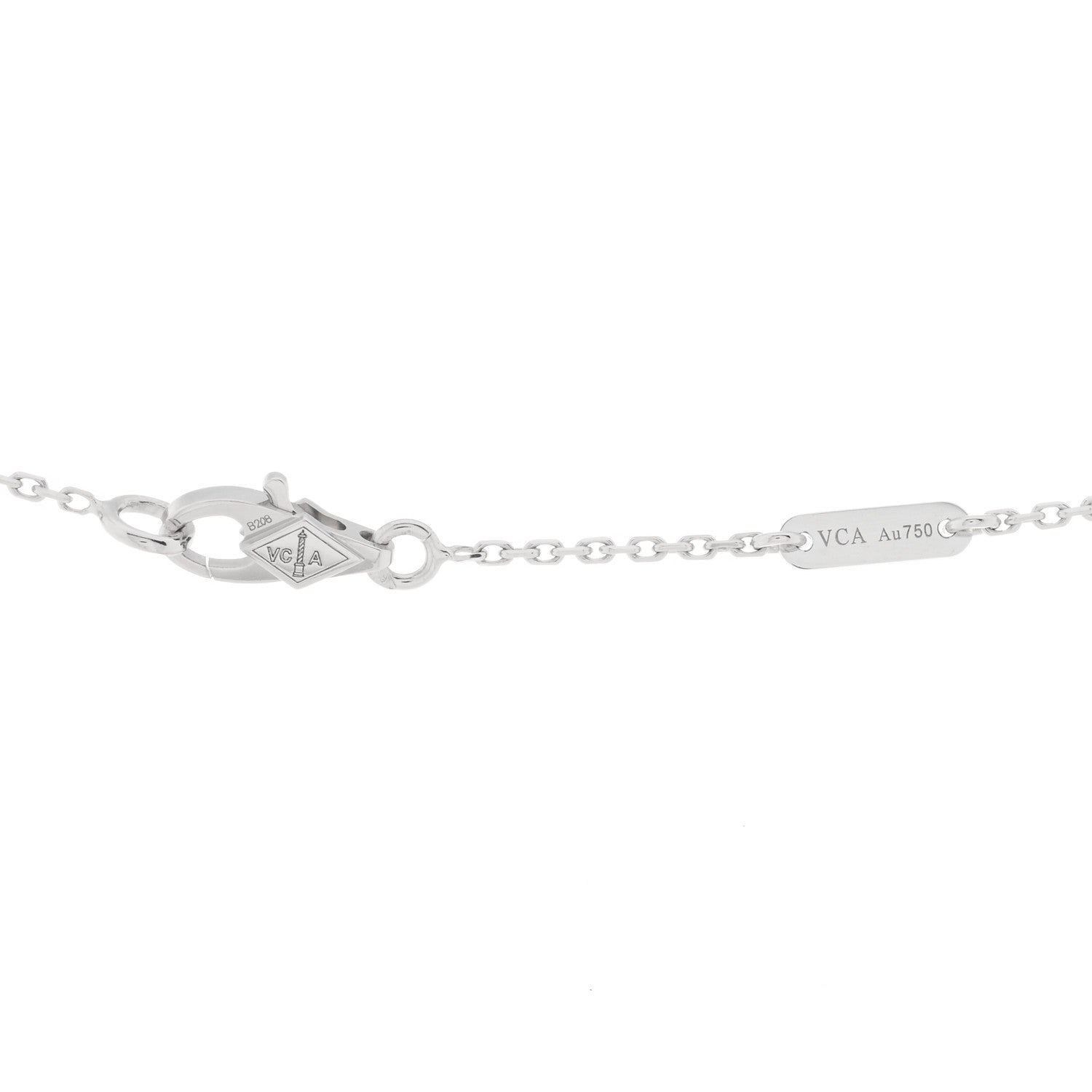 Van Cleef & Arpels 18K White Gold Diamond Sweet Alhambra Pendant Necklace 3 of 4
