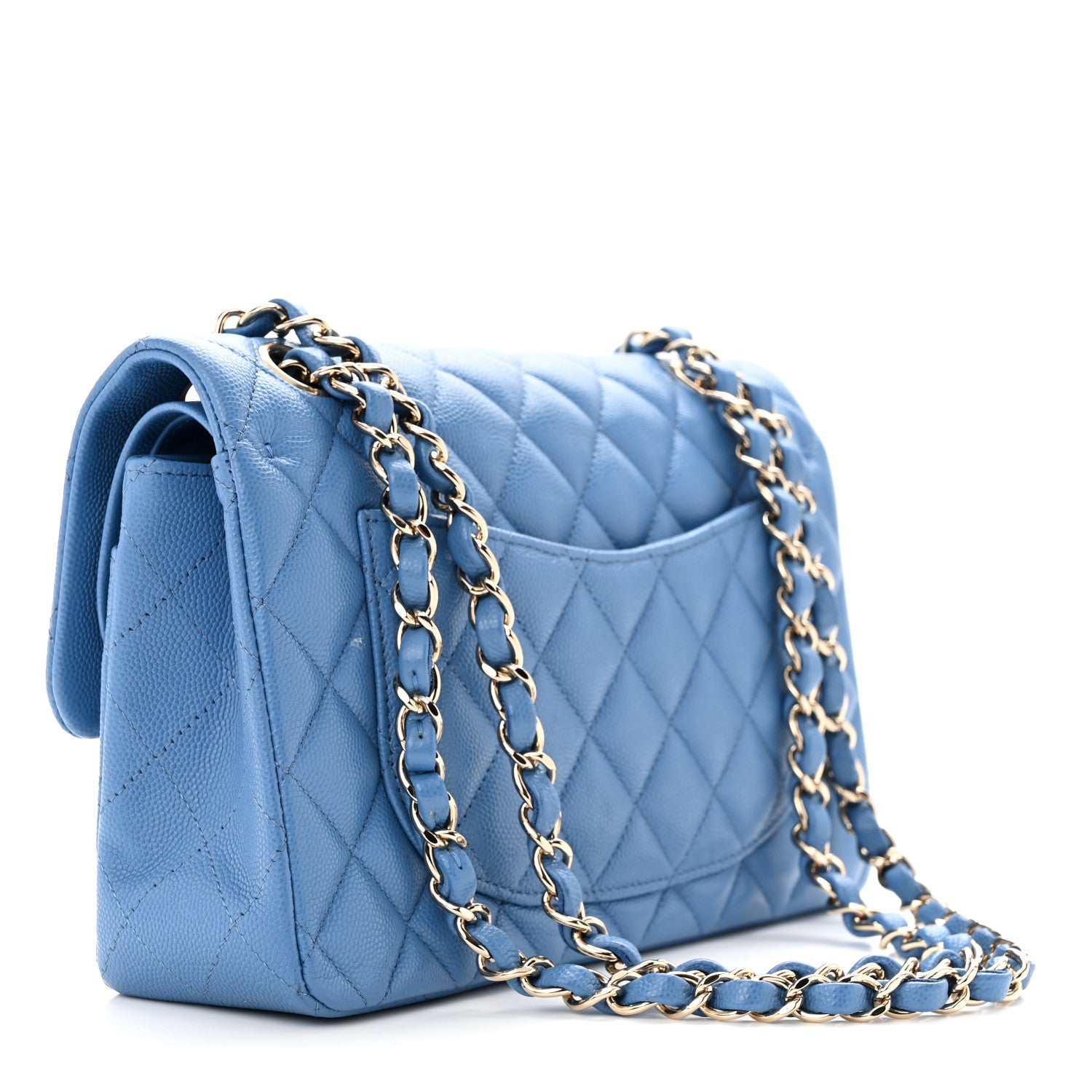 Chanel Caviar Quilted Small Double Flap Blue 3 of 10