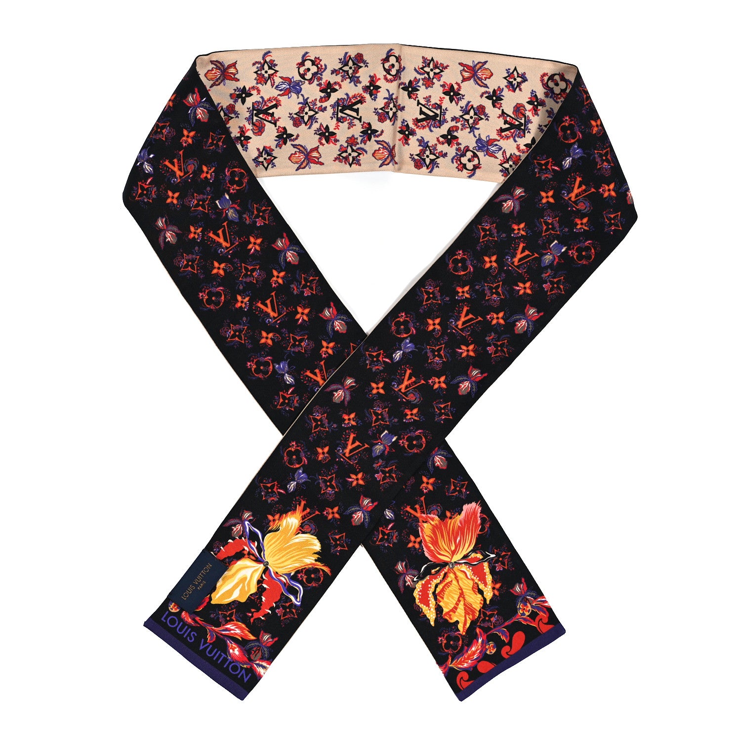 Louis Vuitton Silk Rendez-Vous Bandeau Blue Orange 1 of 4