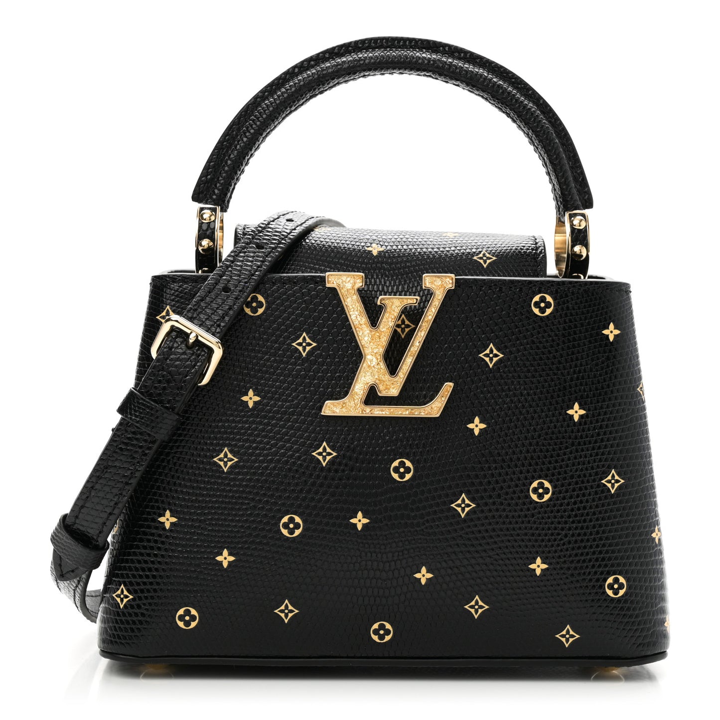 Lizard Capucines Mini Black