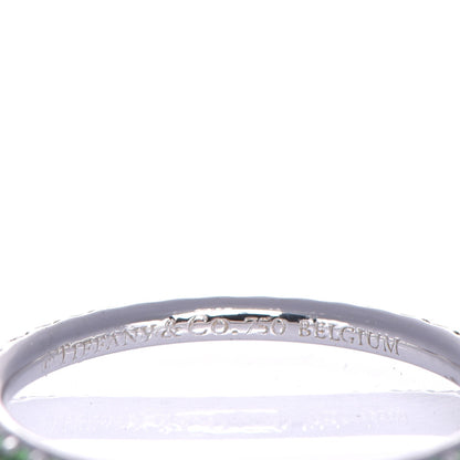 Tiffany 18K White Gold Tsavorite Metro Ring 3.75 4 of 5