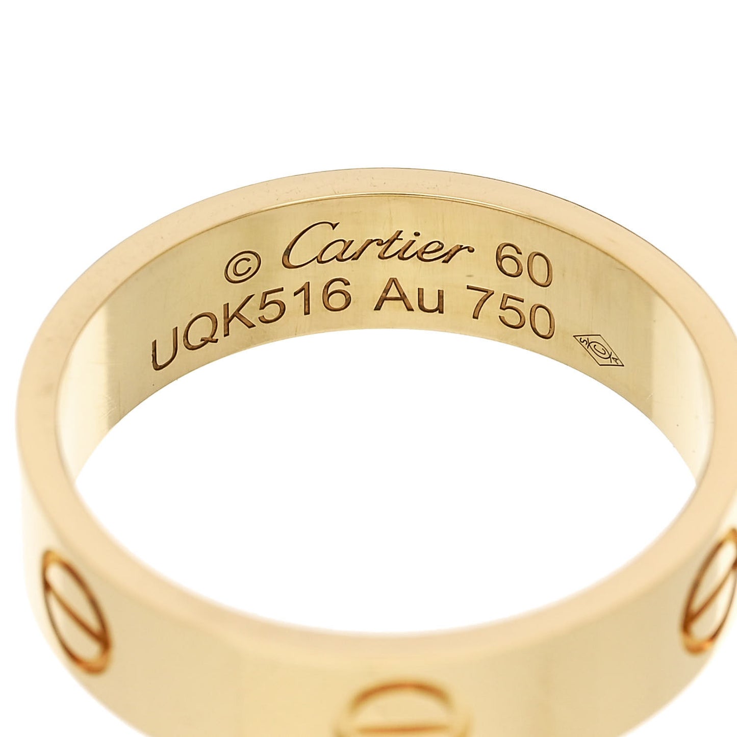 18K Yellow Gold 5.5mm LOVE Ring 60 9.25