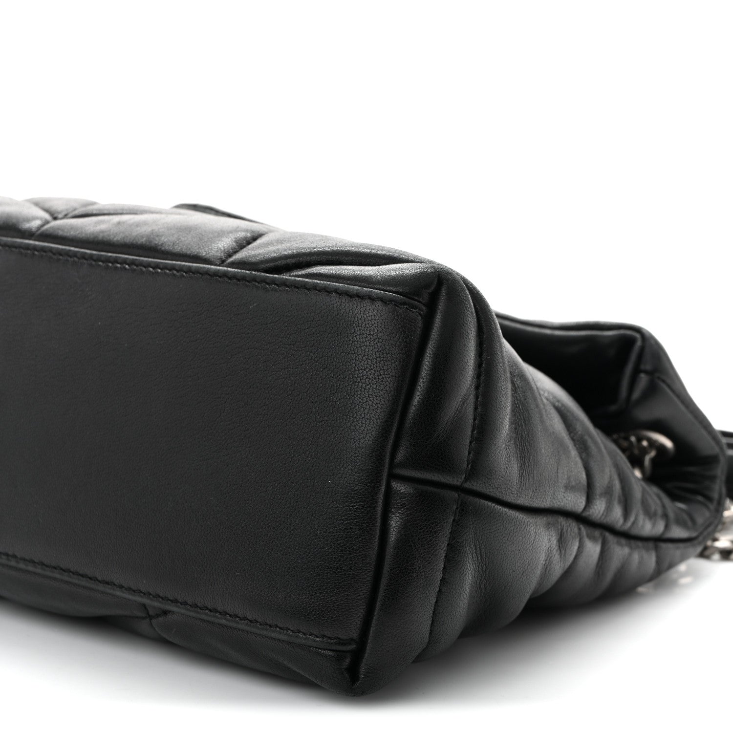 Saint Laurent Lambskin Quilted Small Loulou Puffer Monogram Chain Satchel Black 10 of 10