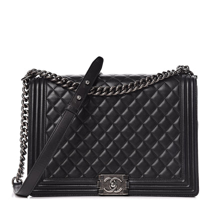 Chanel Lambskin Quilted Large Boy Flap Black 1 of 21