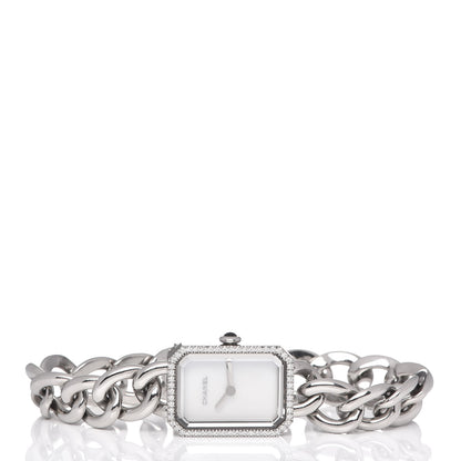 Chanel Stainless Steel Diamond Bezel Mother of Pearl 16mm Chain Premiere Quartz Watch 3 of 5