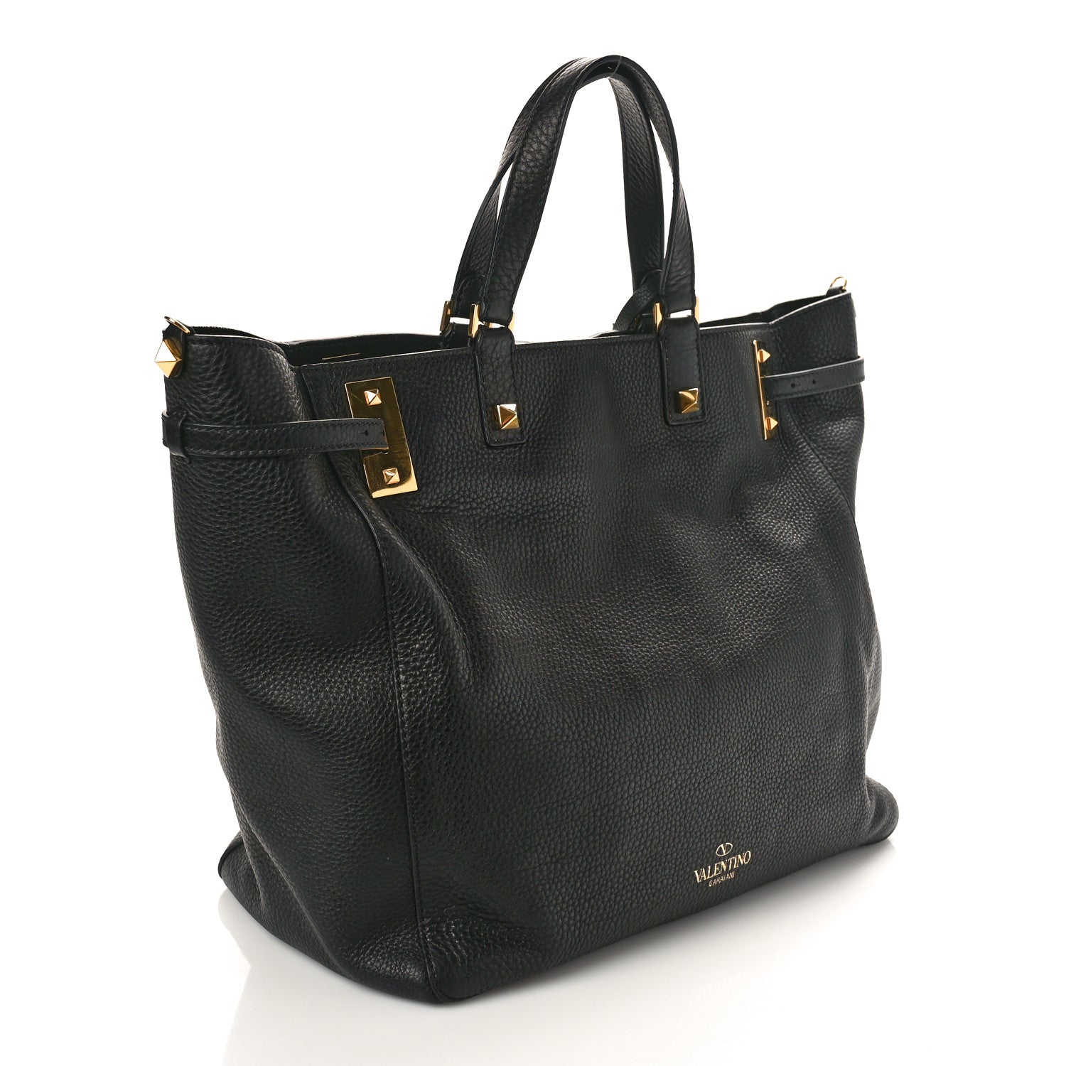 Valentino Garavani Grained Calfskin Jamaica Beaded My Rockstud Tote Black 3 of 9