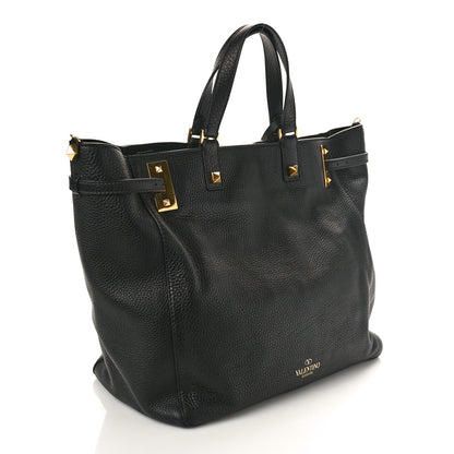 Valentino Garavani Grained Calfskin Jamaica Beaded My Rockstud Tote Black 3 of 9
