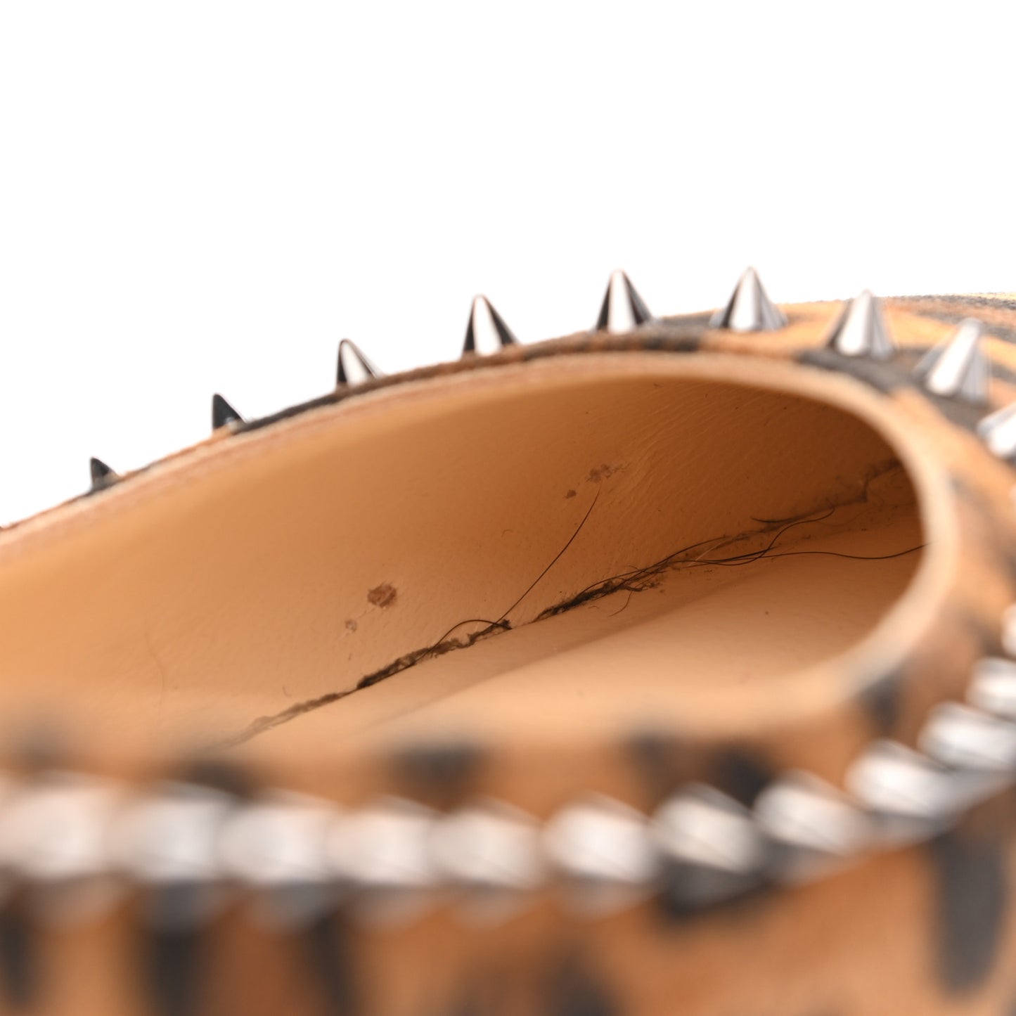 Veau Velours Studded Anjalina Flats 37.5 Leo Gun Metal