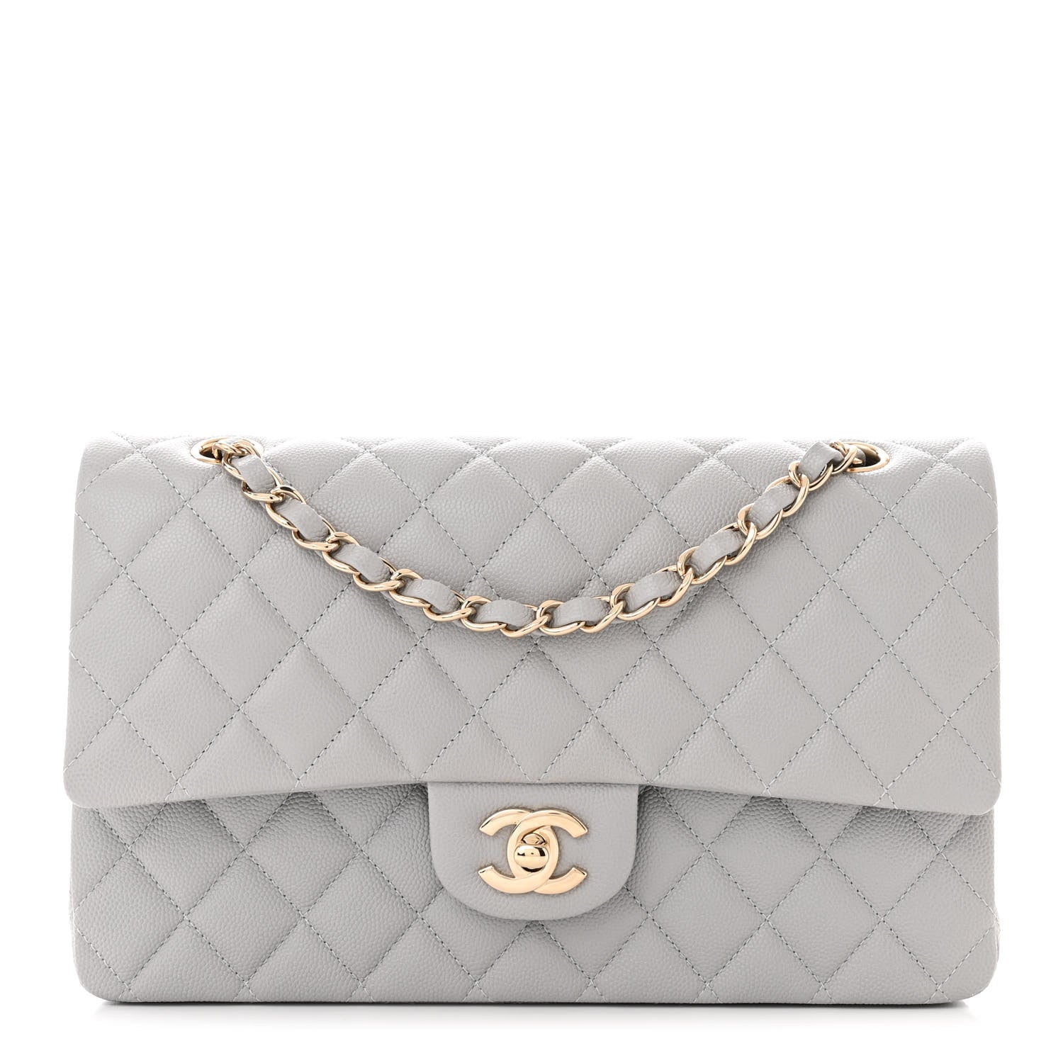Chanel Caviar Quilted Medium Double Flap Grey 1 of 11