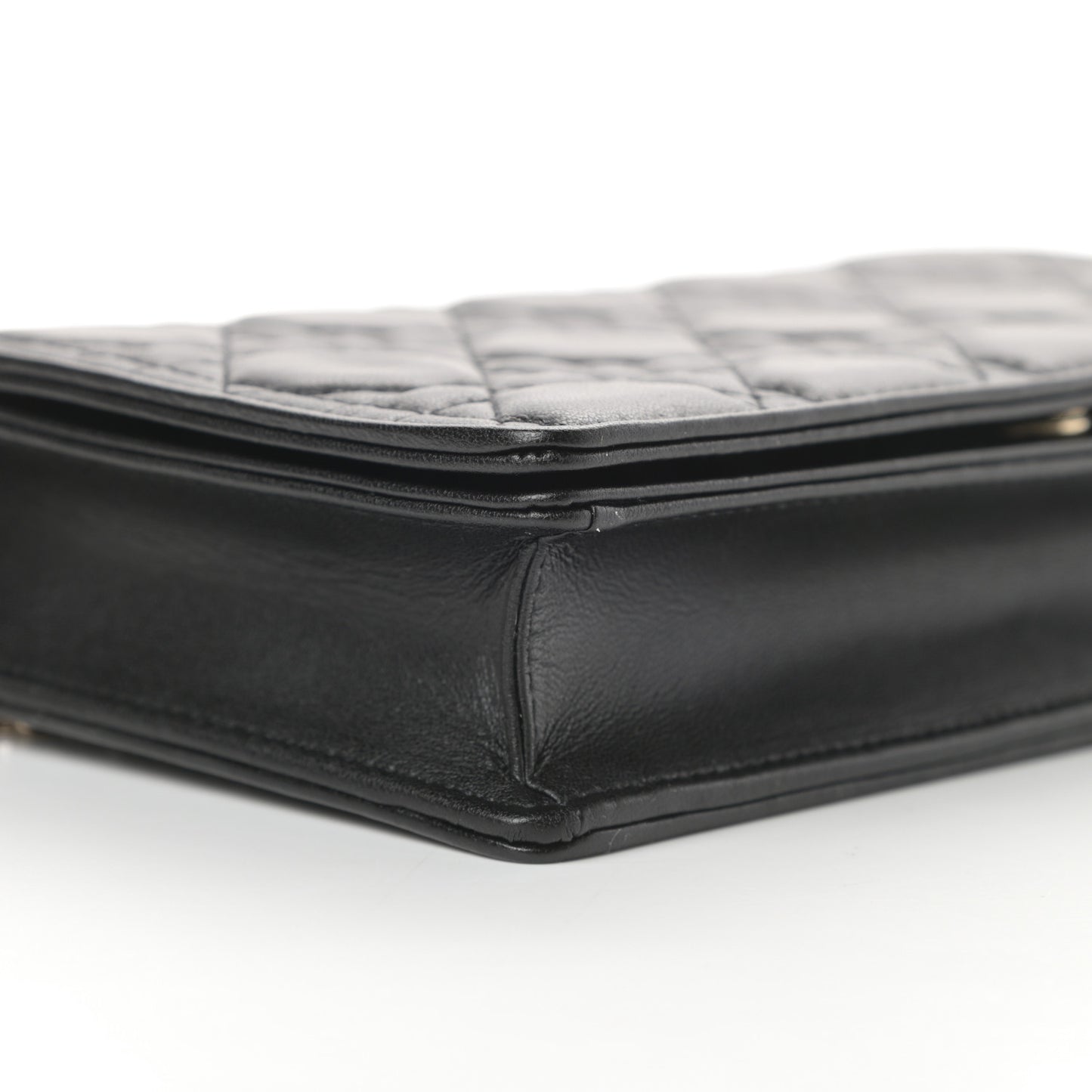 Lambskin Cannage Lady Dior Chain Wallet Black
