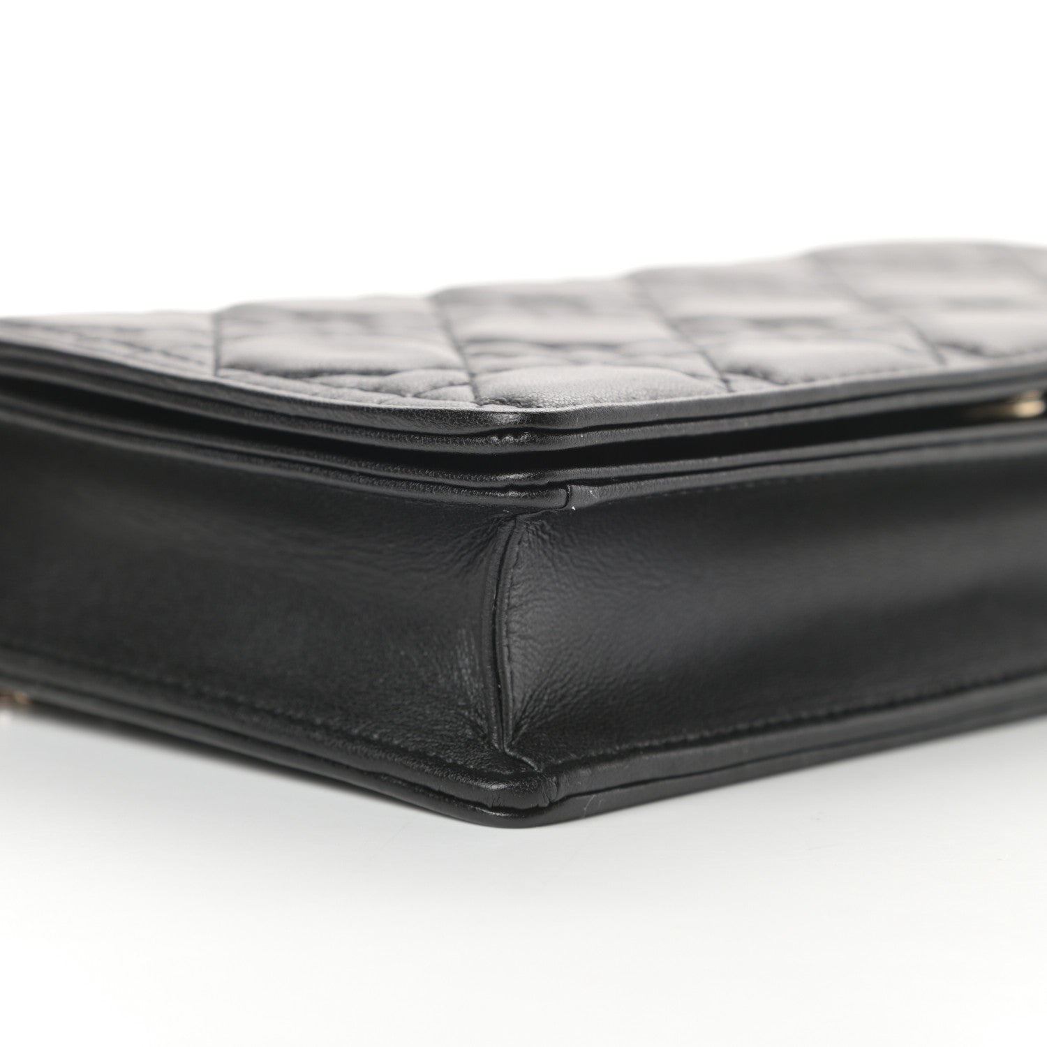 Christian Dior Lambskin Cannage Lady Dior Chain Wallet Black 11 of 13