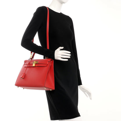 Hermes Epsom Kelly Sellier 32 Rouge Casaque 2 of 32