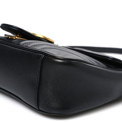 Gucci Calfskin Matelasse Small GG Marmont Shoulder Bag Black 10 of 10