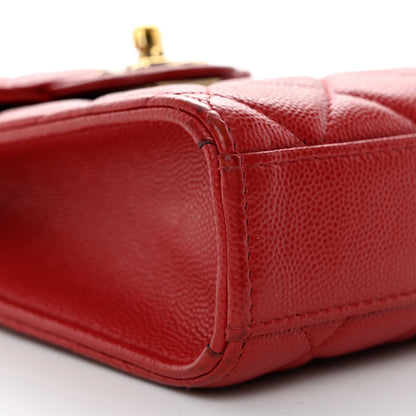 Chanel Caviar Quilted Classic Phone Holder Red 10 of 11