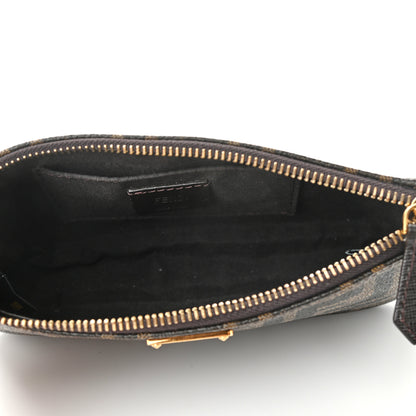Fendi Zucca Spalmati Vitello Elite Pochette Tobacco Ebano 5 of 10