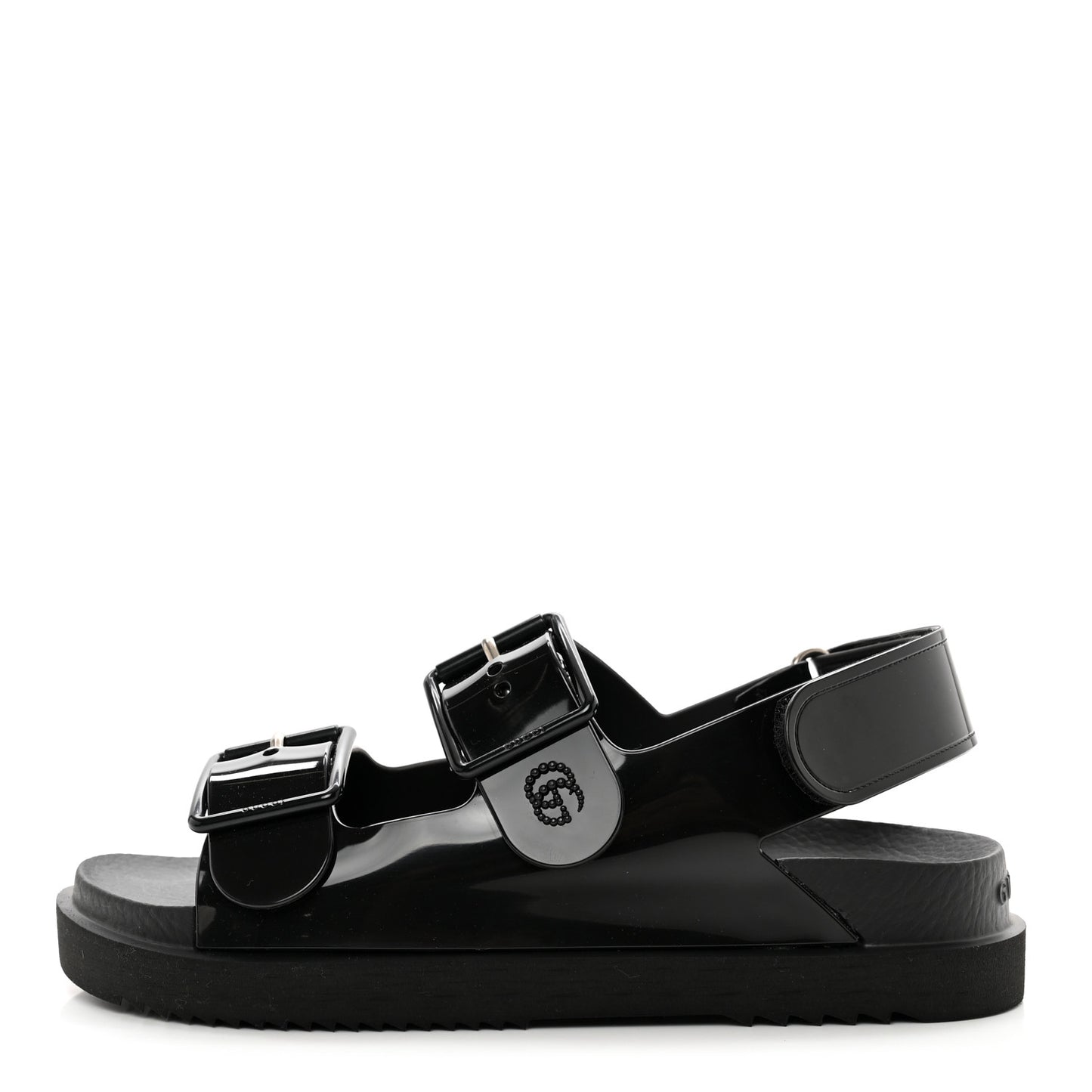 Rubber Mini Double G Womens Isla Dad Sandals 35 Black