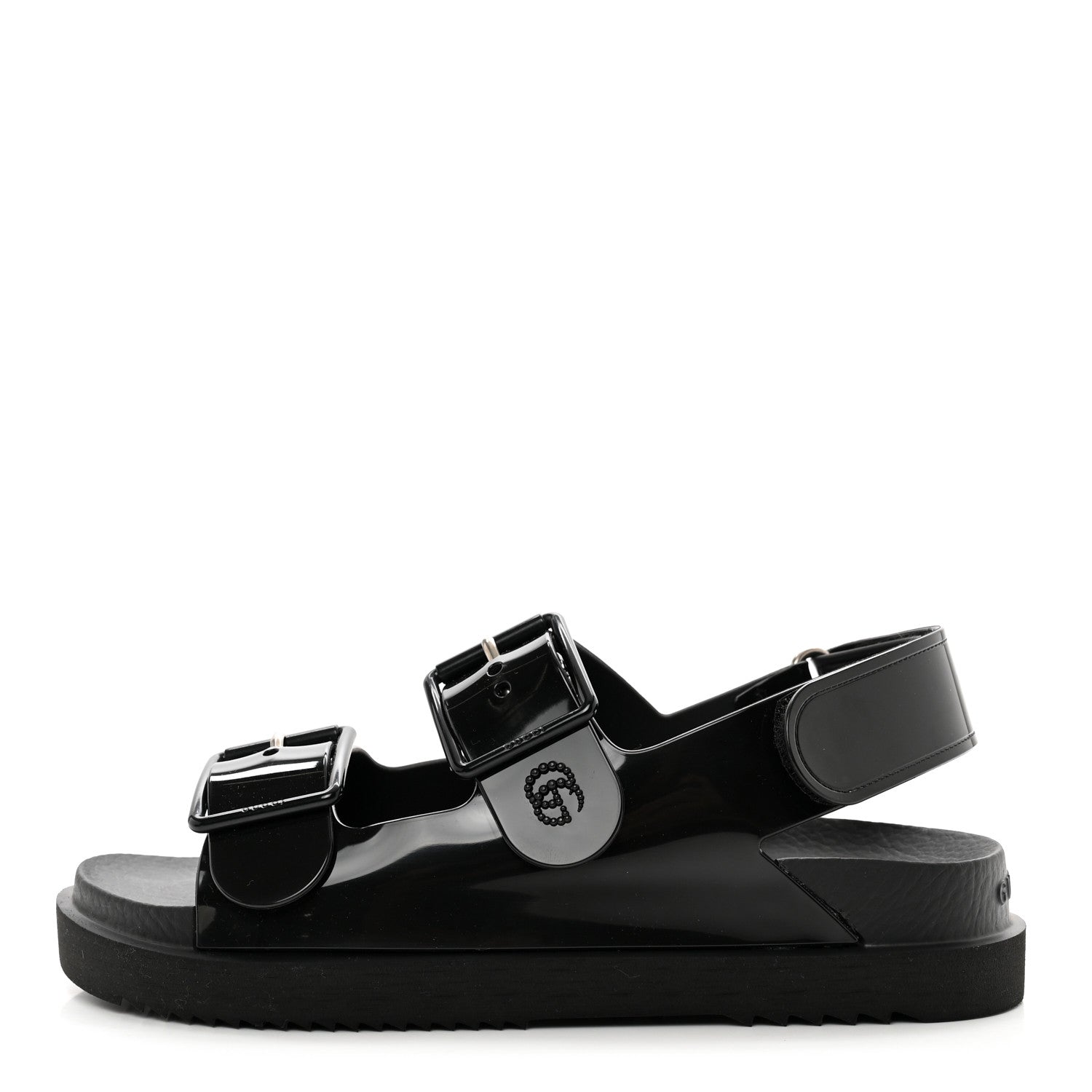 Gucci Rubber Mini Double G Womens Isla Dad Sandals 35 Black 1 of 8