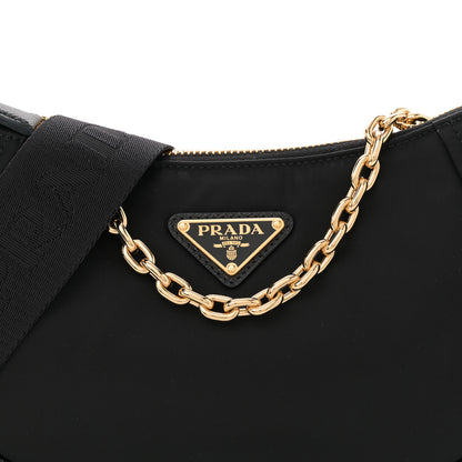 Prada Re-Nylon Saffiano Demi-lune Shoulder Bag Black 8 of 11
