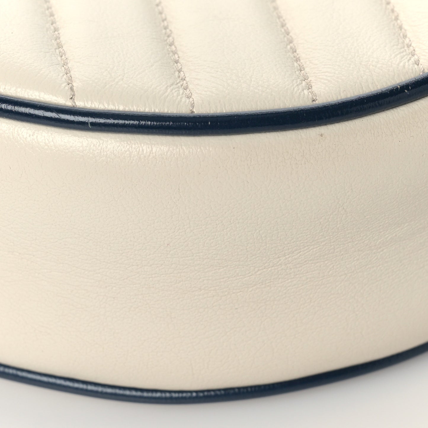 Azalea Calfskin Matelasse Diagonal Mini Torchon GG Marmont Round Shoulder Bag Mystic White Blue Agata