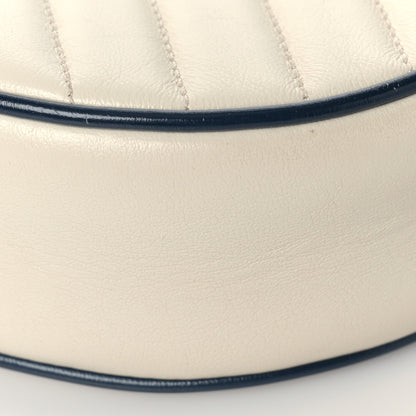 Gucci Azalea Calfskin Matelasse Diagonal Mini Torchon GG Marmont Round Shoulder Bag Mystic White Blue Agata 10 of 10