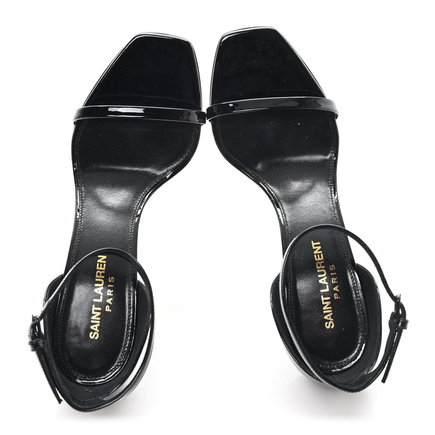 Saint Laurent Patent Calfskin Opyum 85 Sandals 36.5 Black 2 of 10