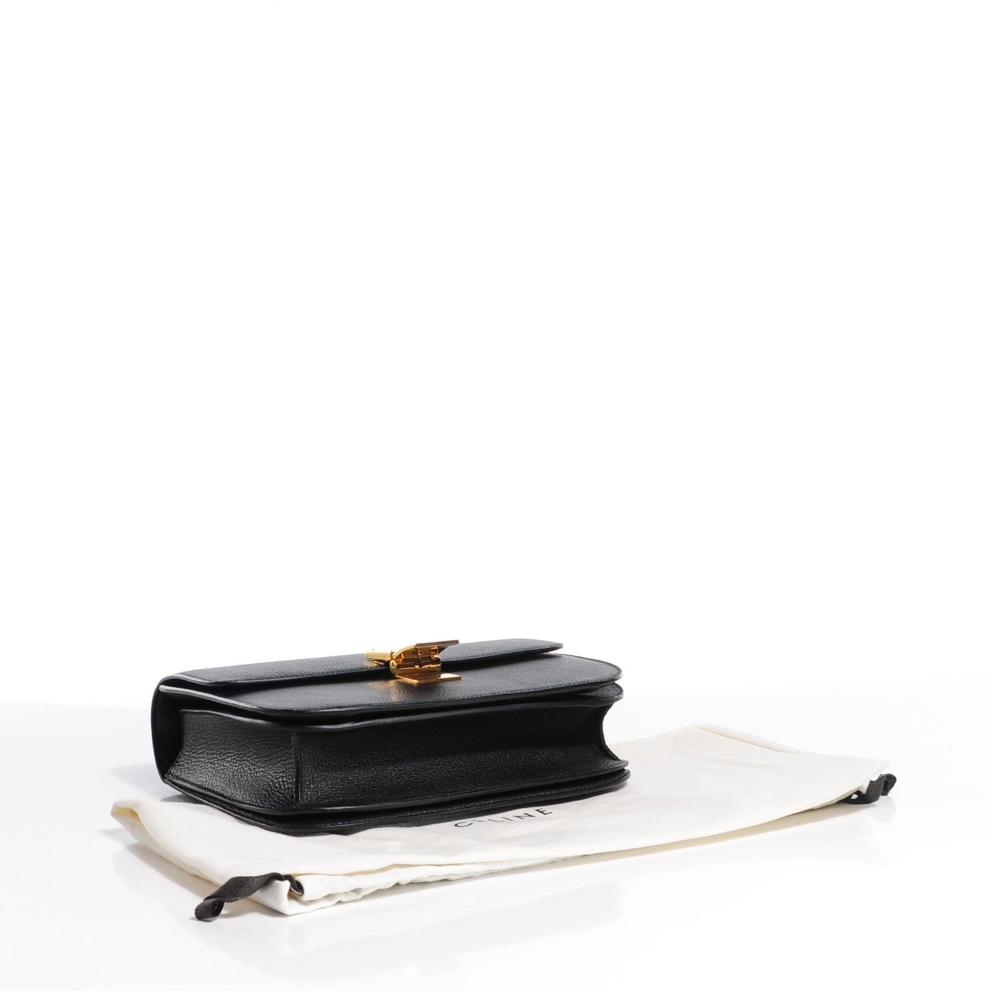 Goatskin Medium Classic Box Flap Bag Black