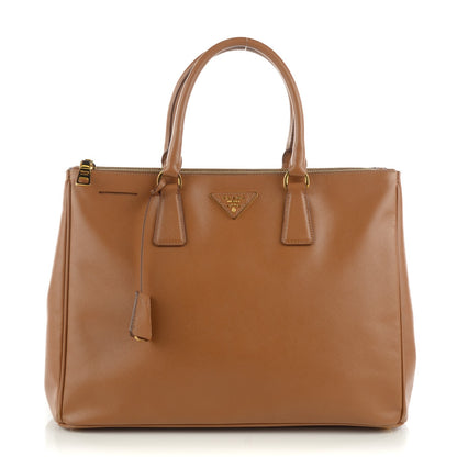 Prada Saffiano Large Galleria Double Zip Tote Caramel 1 of 9