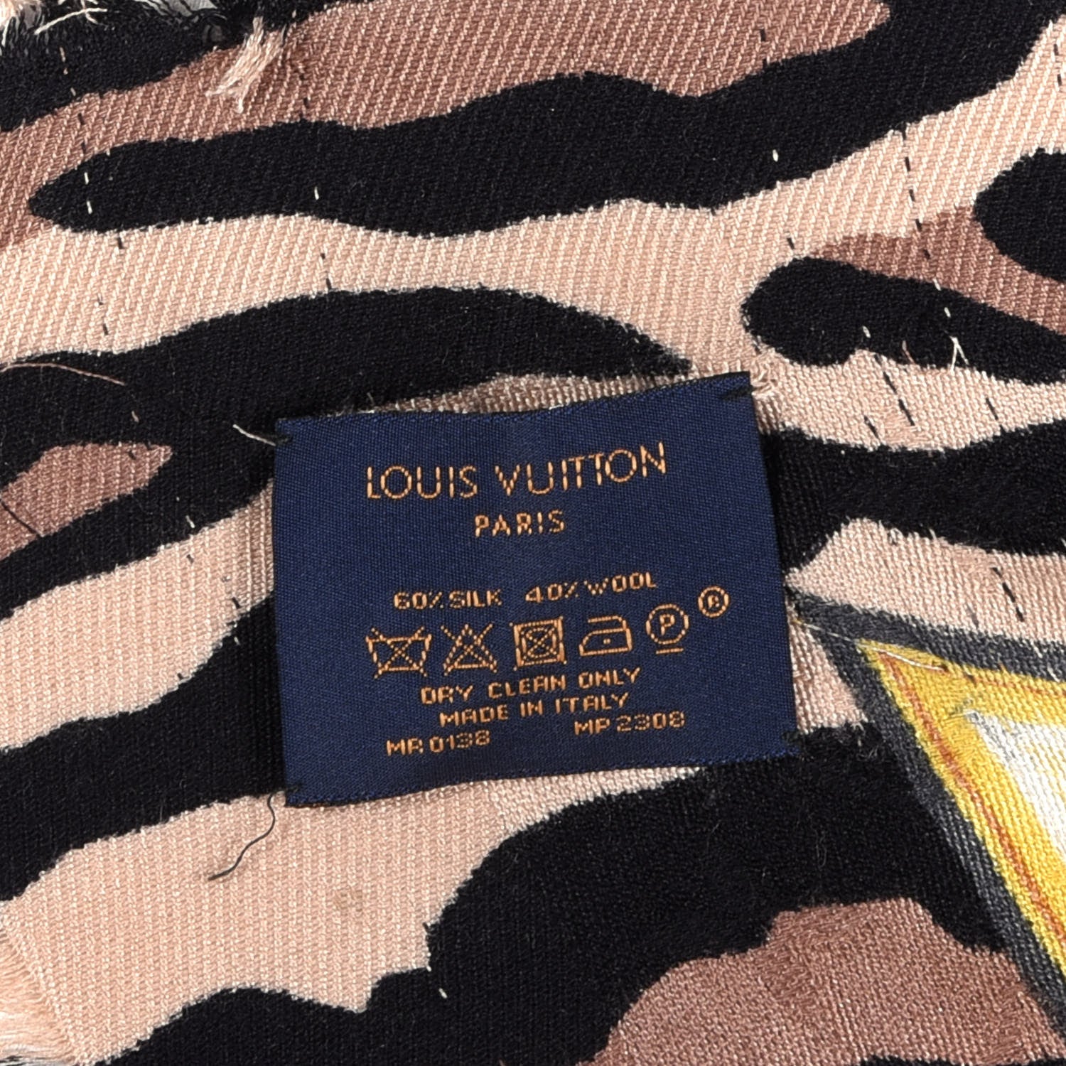 Louis Vuitton Silk Wool Leopard Monogram Scarf 3 of 5