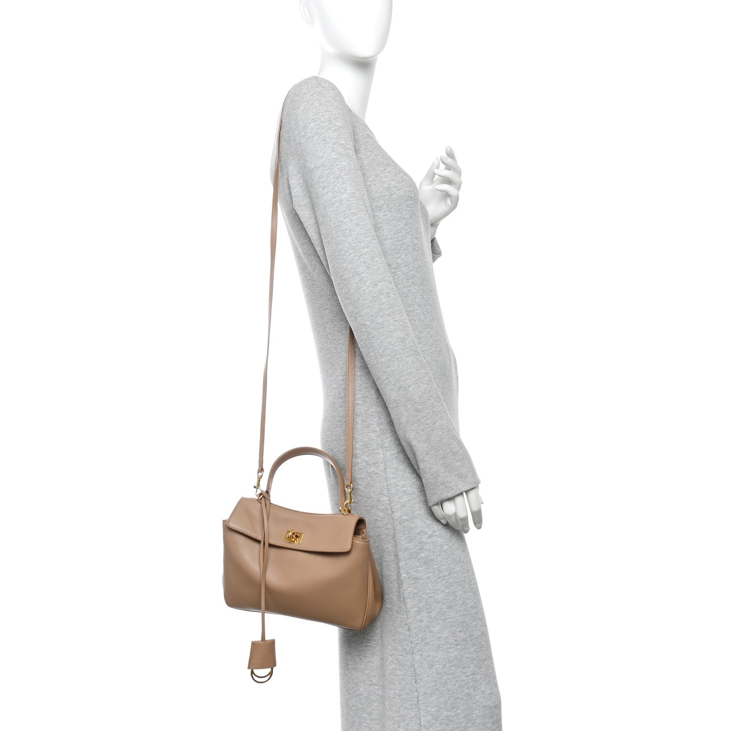 Natural Smooth Calfskin Mini Rodeo Top Handle Handbag Latte