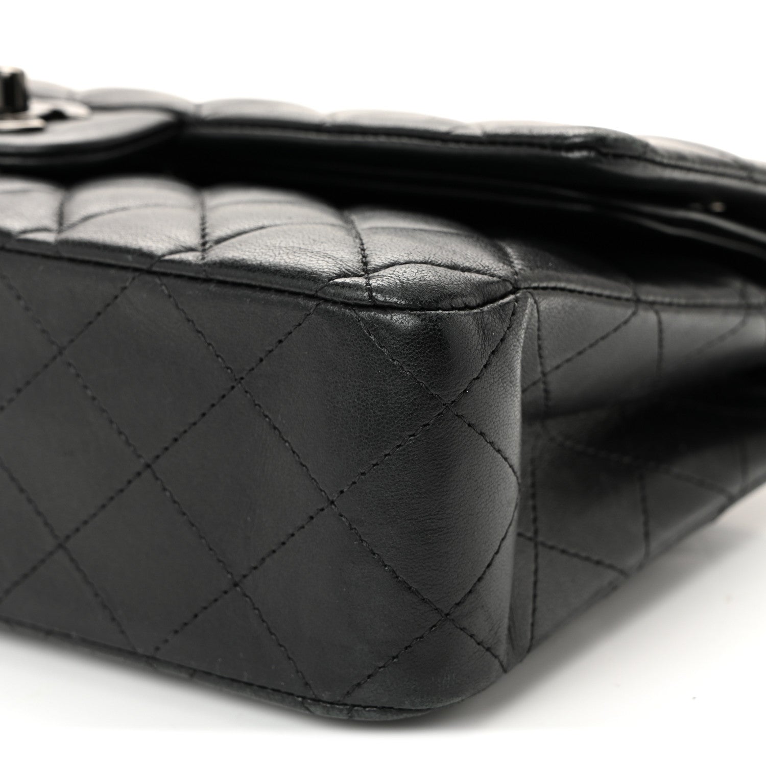 Chanel Lambskin Quilted Medium Double Flap So Black 10 of 12