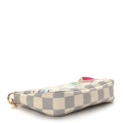 Louis Vuitton Damier Azur 2021 Christmas Animation Hollywood Mini Pochette Accessories Fuchsia 5 of 8
