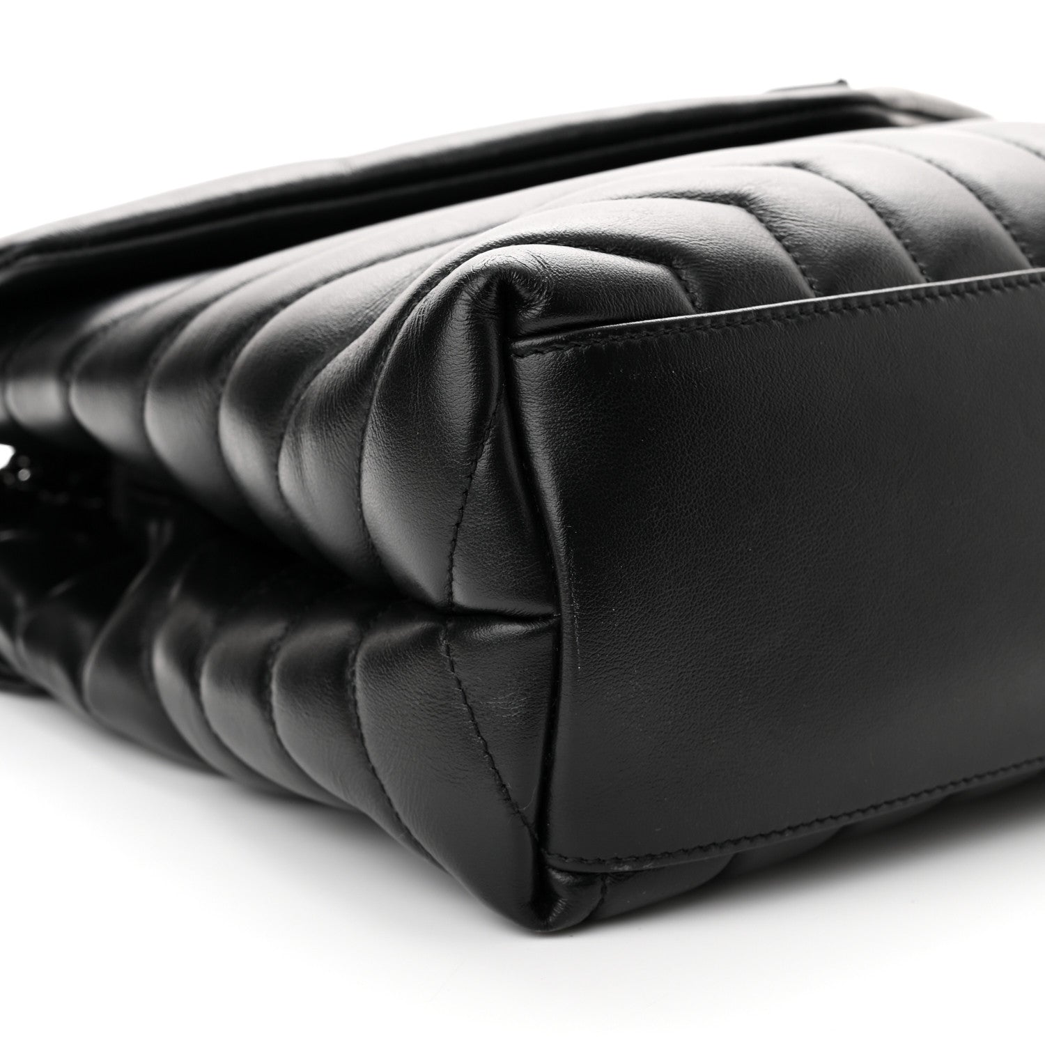Saint Laurent Calfskin Y Quilted Monogram Monochrome Medium Loulou Chain Satchel Black 8 of 10