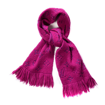 Louis Vuitton Wool Silk Logomania Scarf Purple 1 of 4