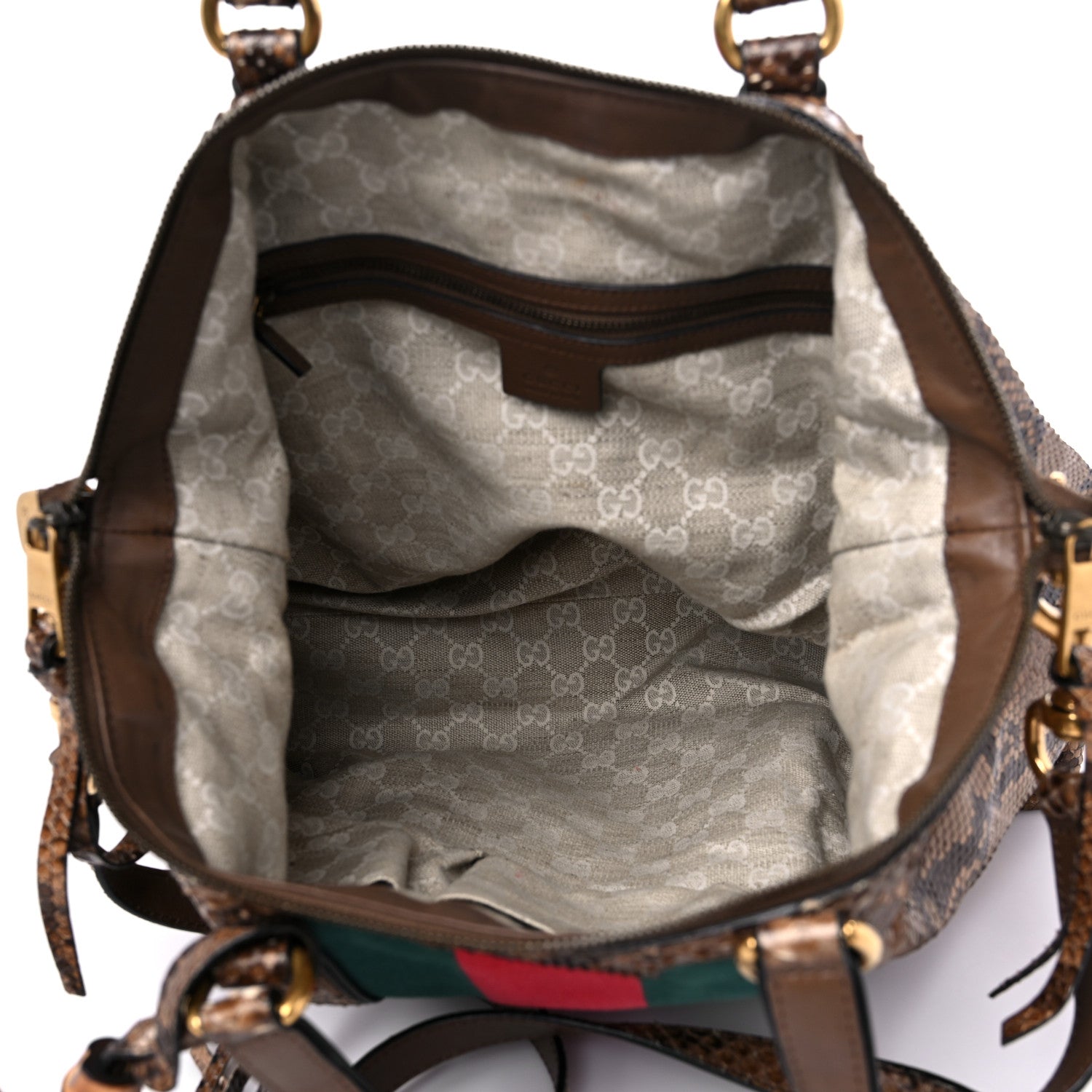 Gucci Python Web Medium Rania Top Handle Bag 5 of 14