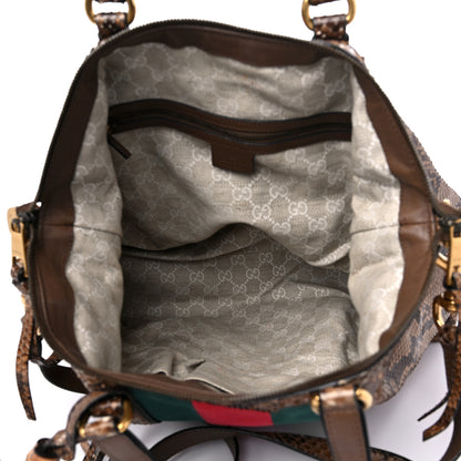 Gucci Python Web Medium Rania Top Handle Bag 5 of 14