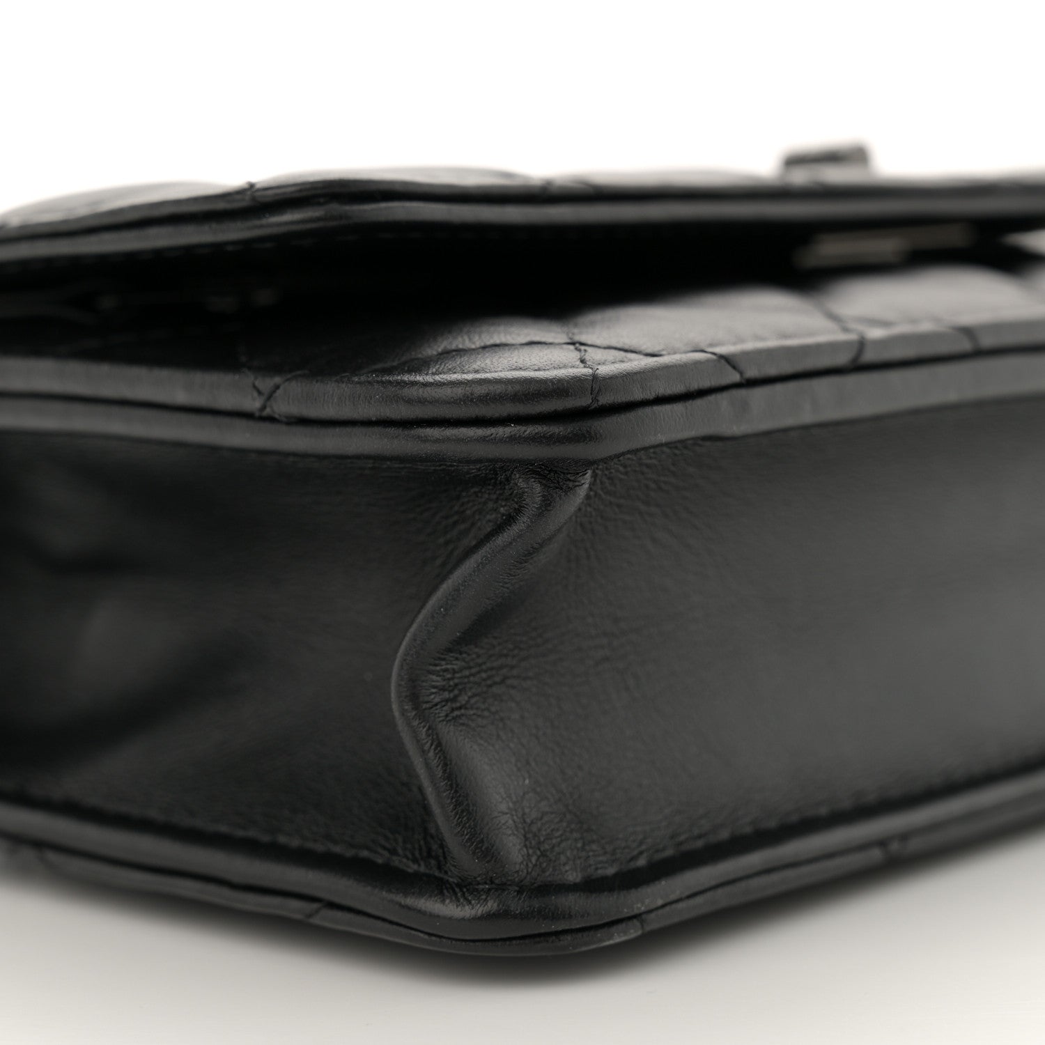 Chanel Aged Calfskin Quilted Reissue Wallet On Chain WOC So Black 9 of 11