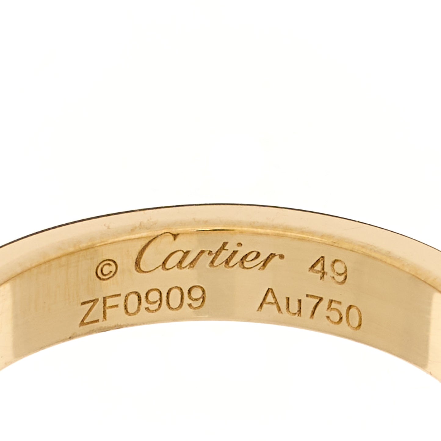 18K Yellow Gold 3.5mm LOVE Wedding Band Ring 49 4.75