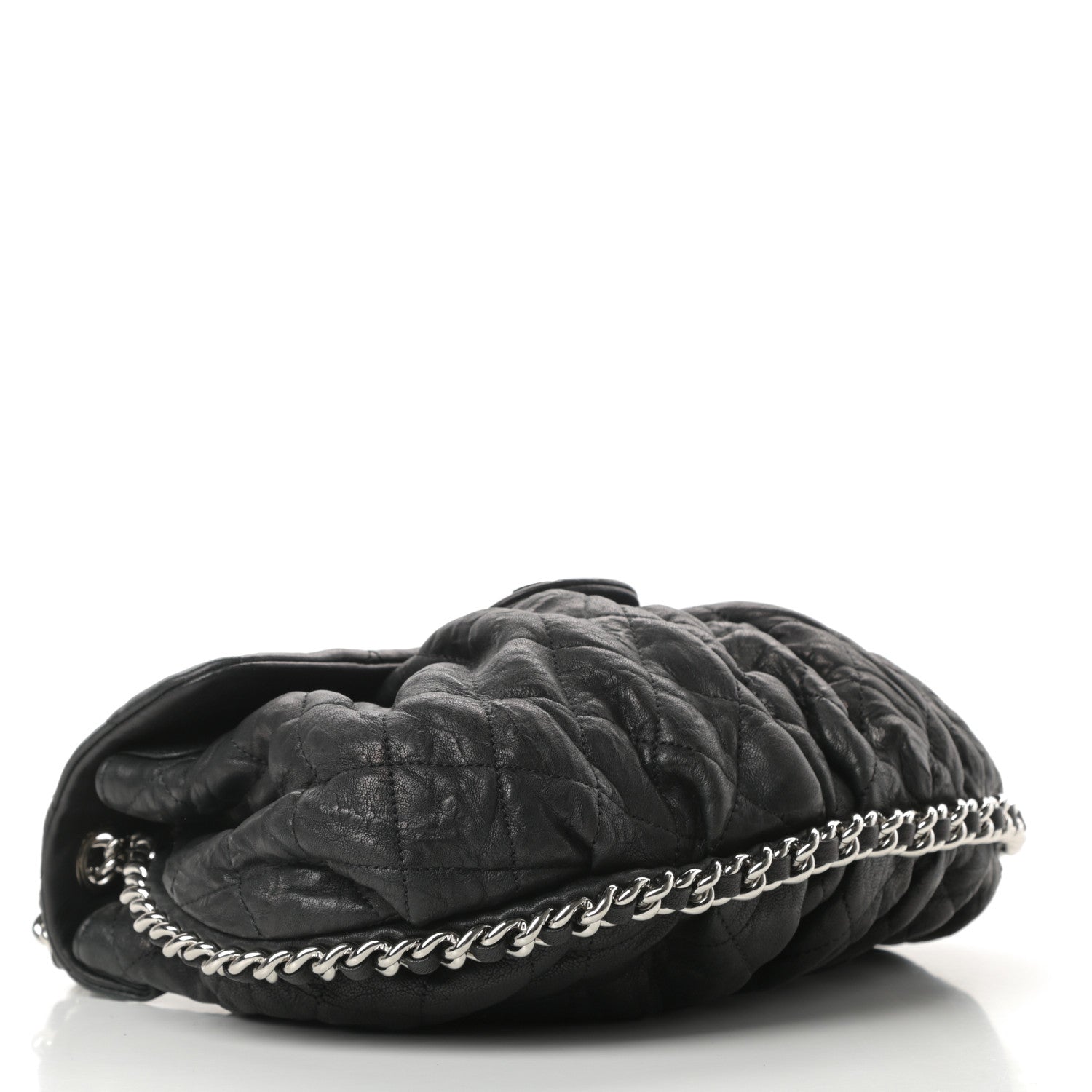 Chanel Washed Lambskin Quilted Medium Chain Around Messenger Black 4 of 10