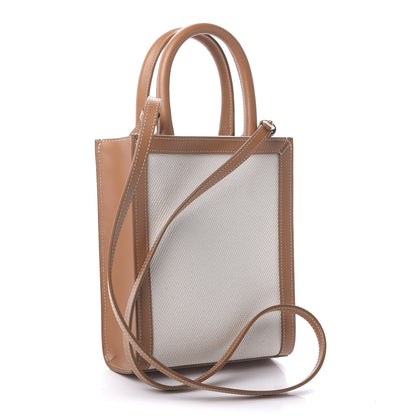 Celine Canvas Calfskin Mini Vertical Cabas Natural Tan 3 of 9