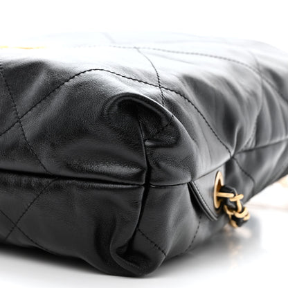 Chanel Shiny Calfskin Quilted Chanel 22 Backpack Black 10 of 11