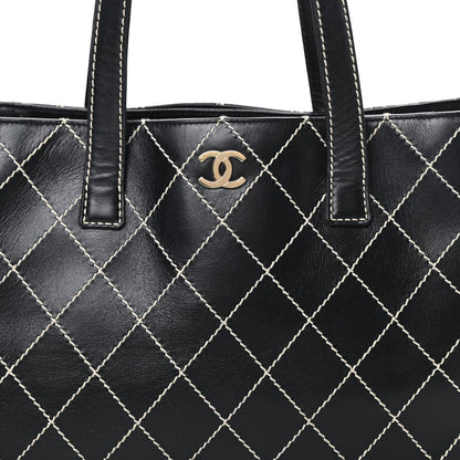 Chanel Calfskin Wild Stitch Large Tote Black 8 of 16