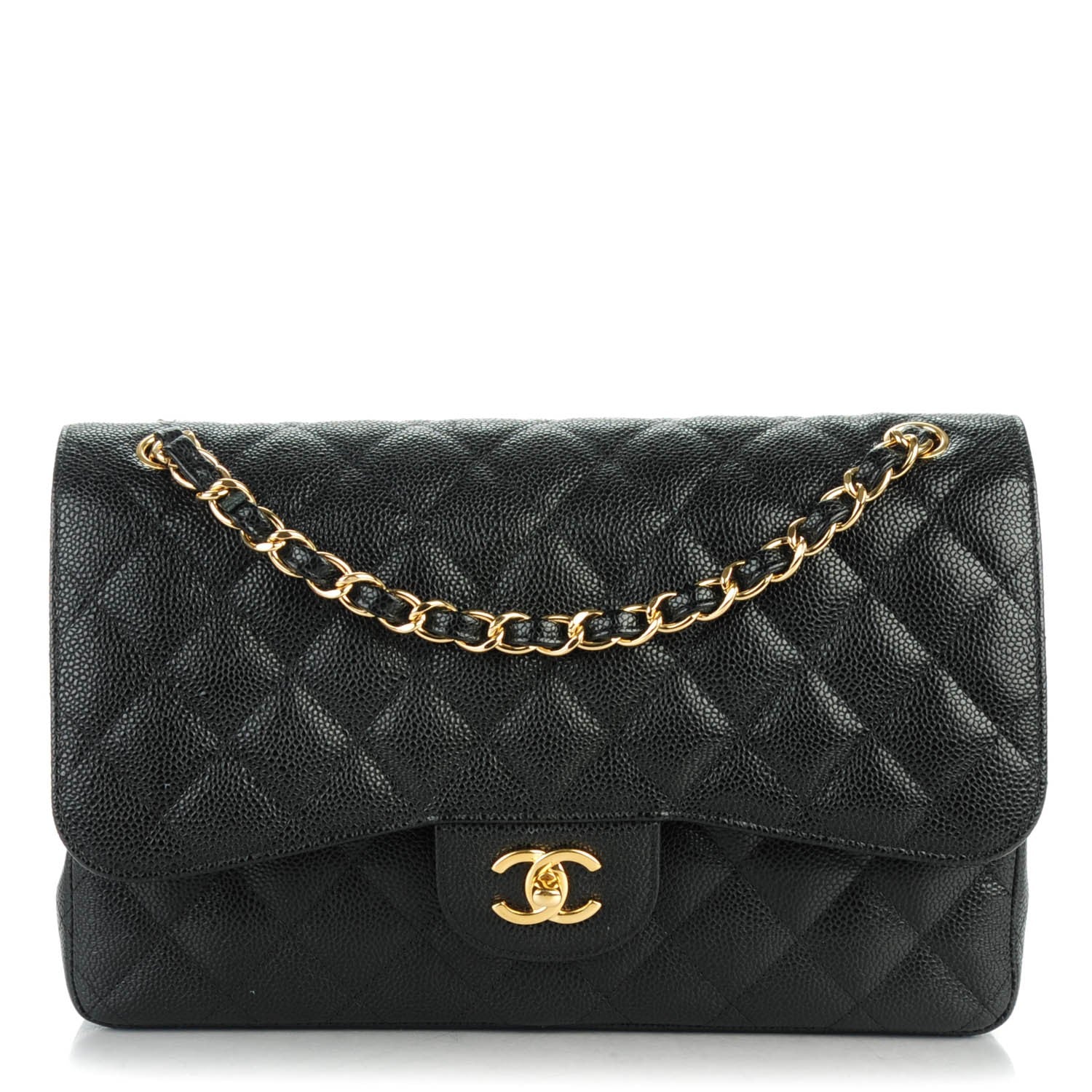 Chanel Caviar Quilted Jumbo Double Flap Black 1 of 8