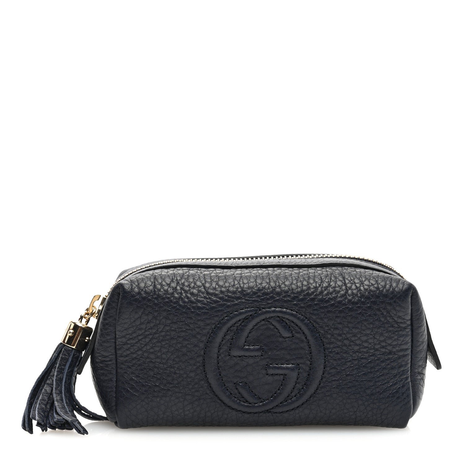 Gucci Pebbled Calfskin Soho Small Cosmetic Case Blue 1 of 8