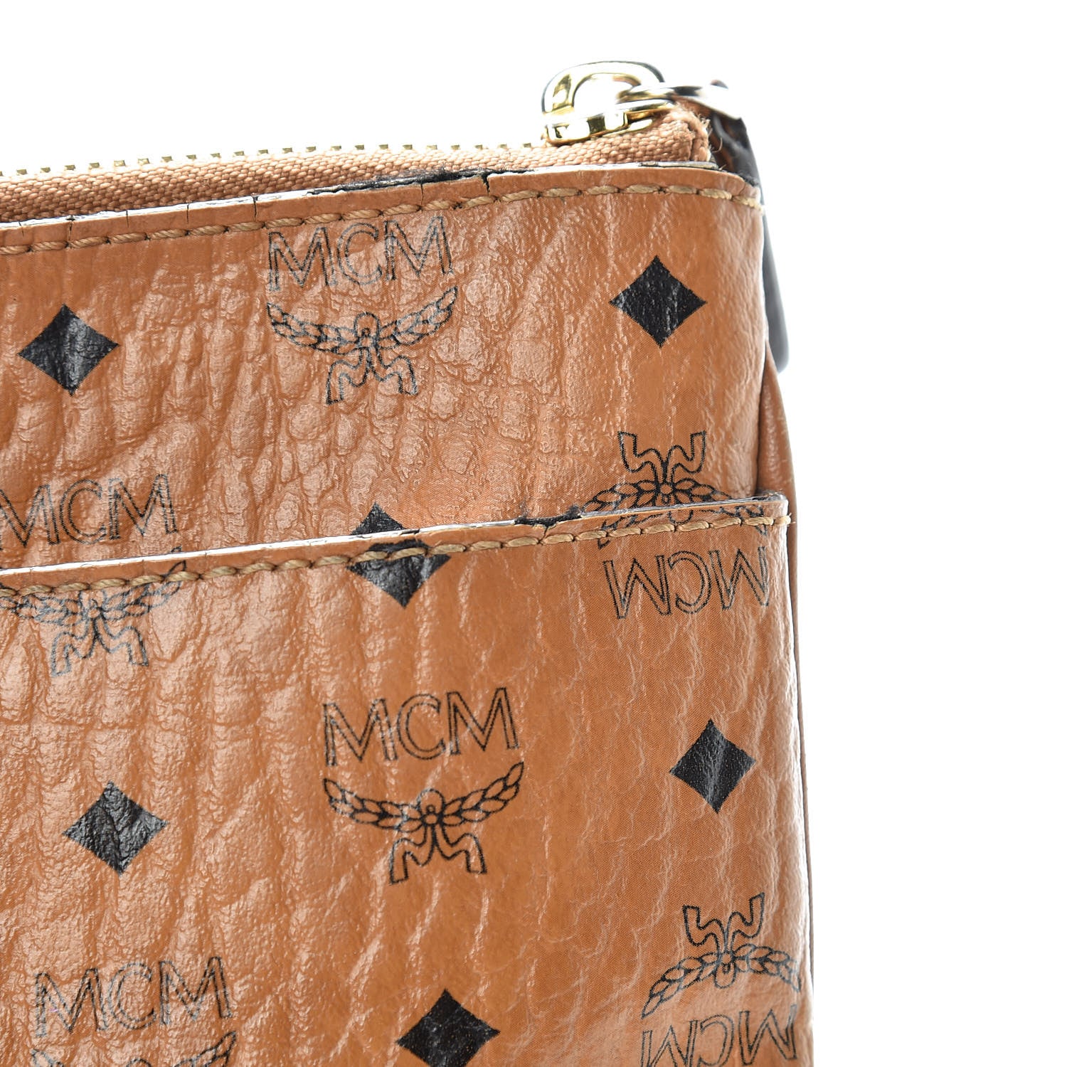 MCM Visetos Original Medium Pouch Cognac 15 of 17
