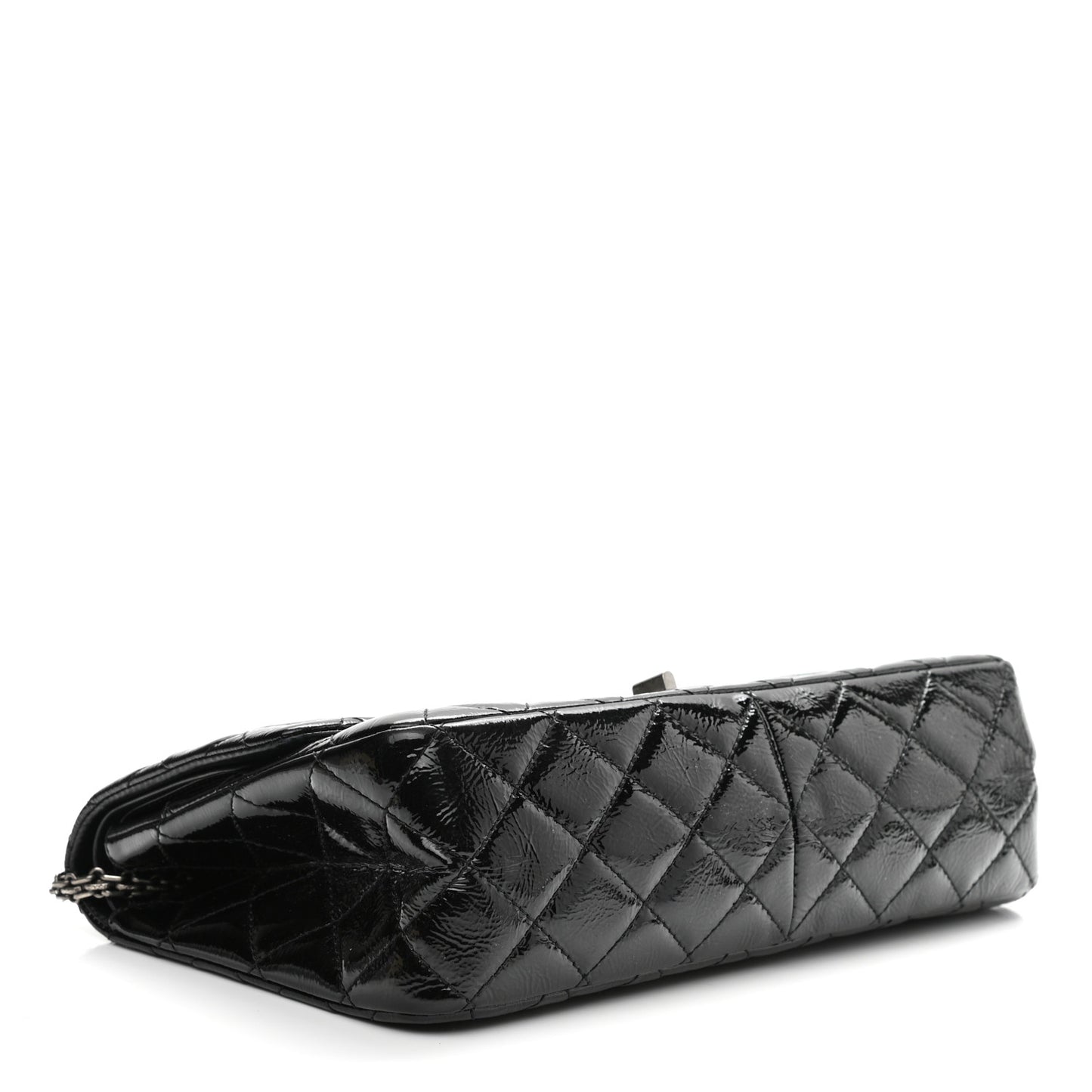 Distressed Patent Quilted 2.55 Reissue 227 Flap Black