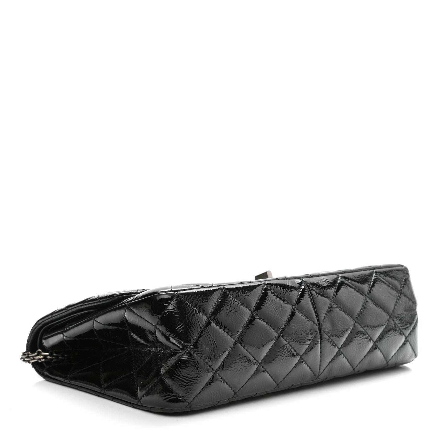 Chanel Distressed Patent Quilted 2.55 Reissue 227 Flap Black 4 of 10
