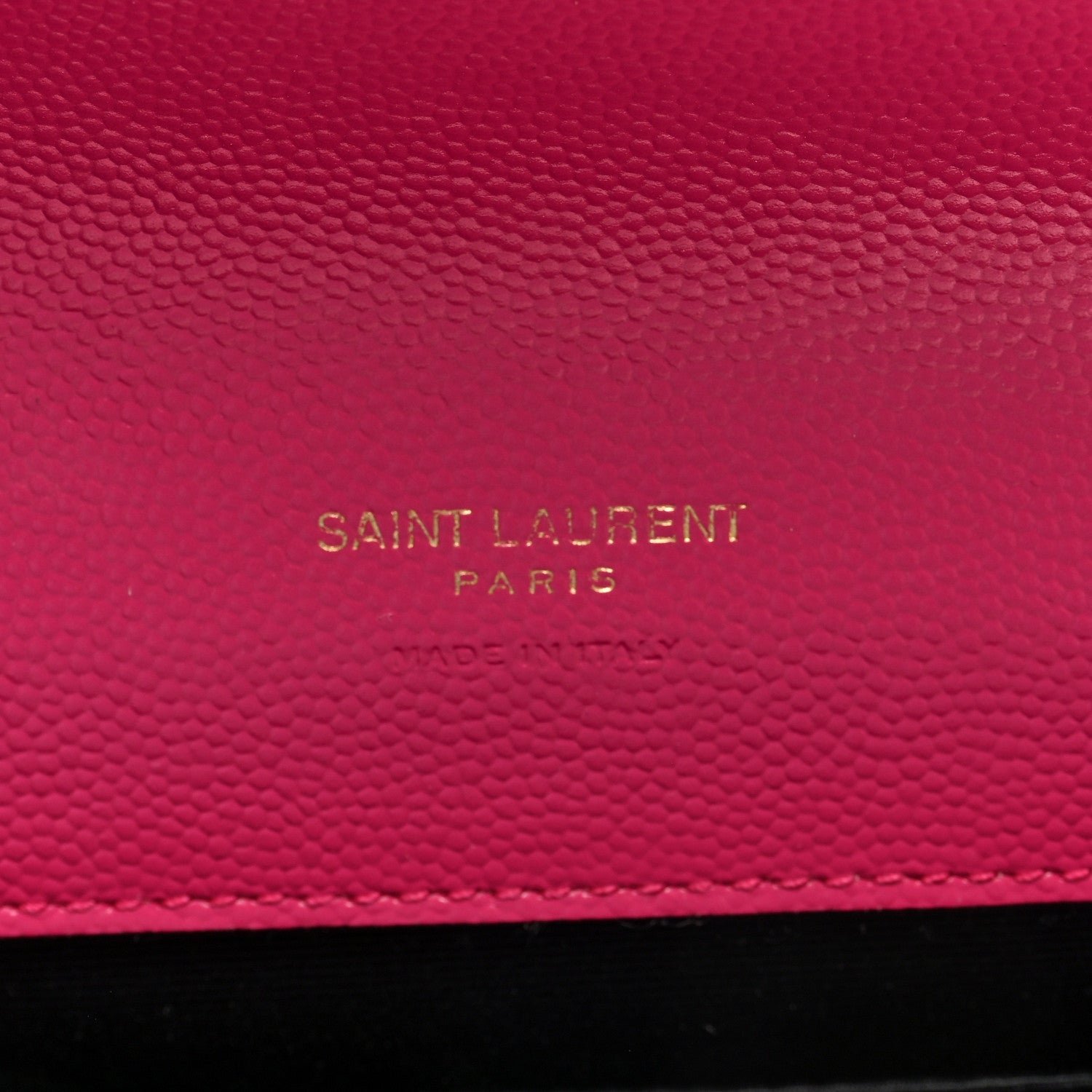 Saint Laurent Grain De Poudre Matelasse Chevron Monogram Envelope Clutch Fuchsia 6 of 6