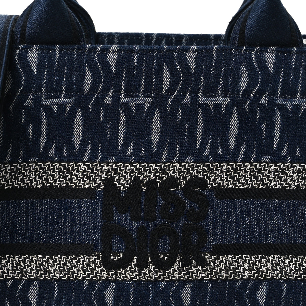 Denim Small Miss Dior Graffiti Book Tote Blue
